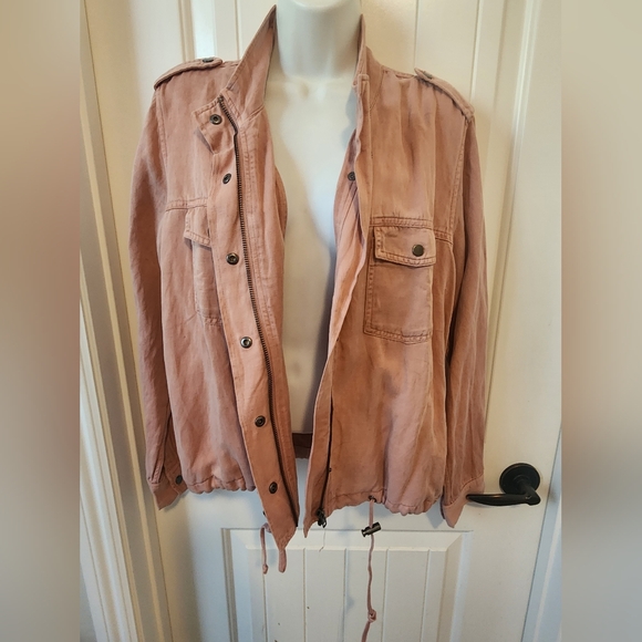 Rails | Rowen Collins Anorak Military Linen Blend in Rose Dust | Sz M | Like New - Picture 3 of 10